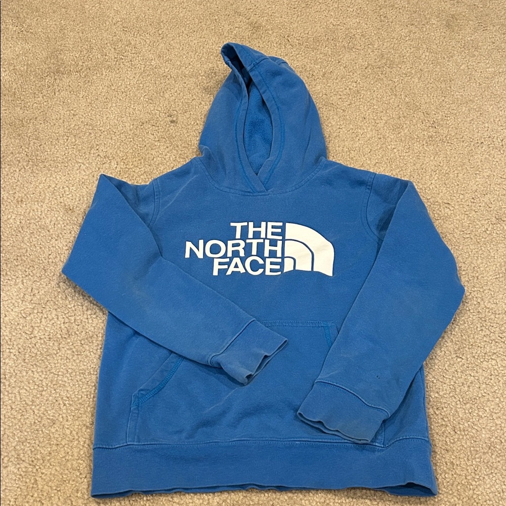 The North Face Royal Blue Hoodie with White Logo